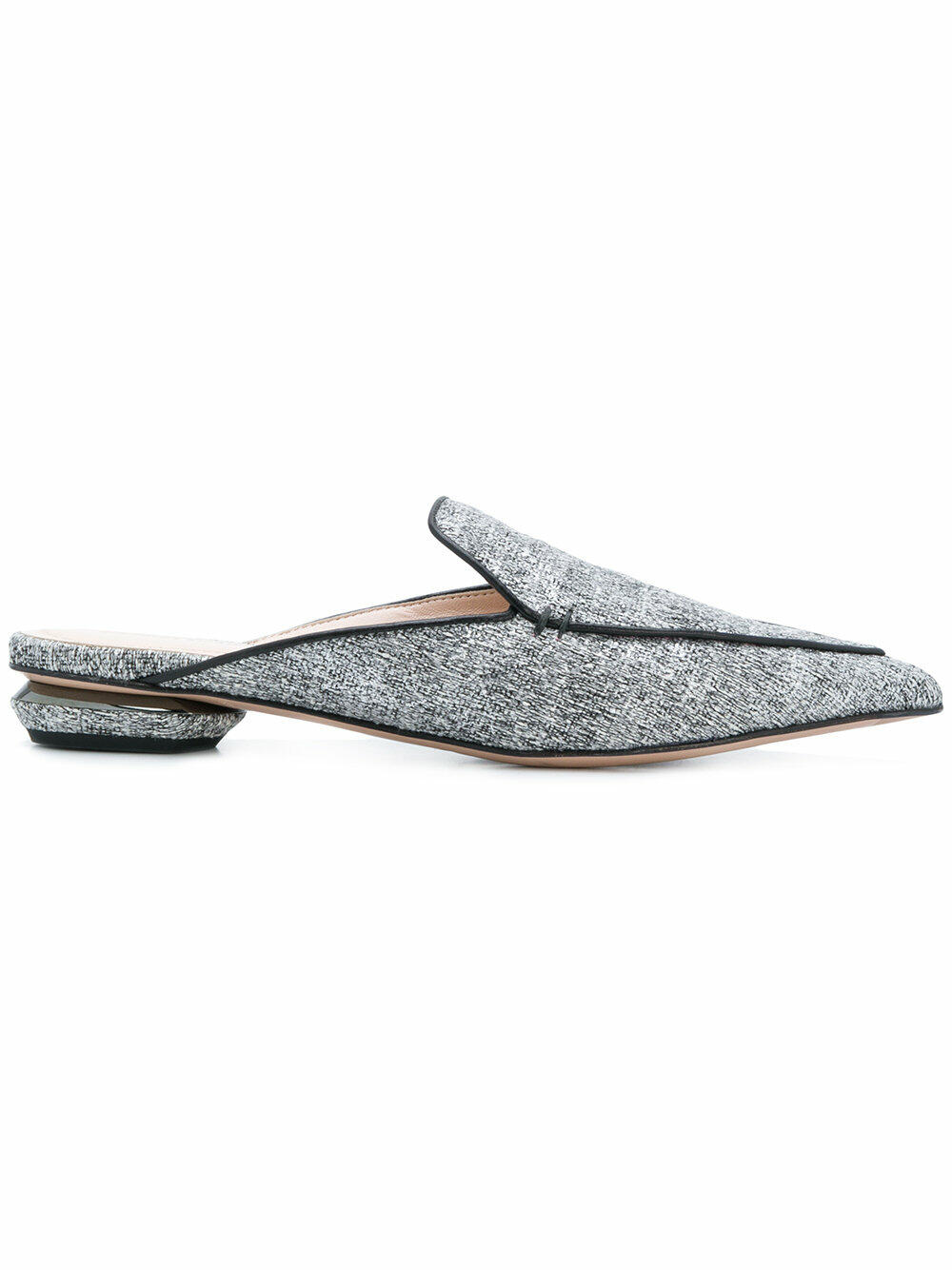 Nicholas Kirkwood - Beya Metallic Silver Bouclé Leather Mule