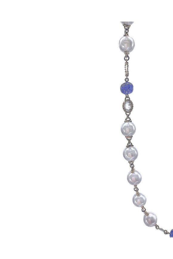 Coomi Akoya Pearl & Tanzanite Necklace - view 3