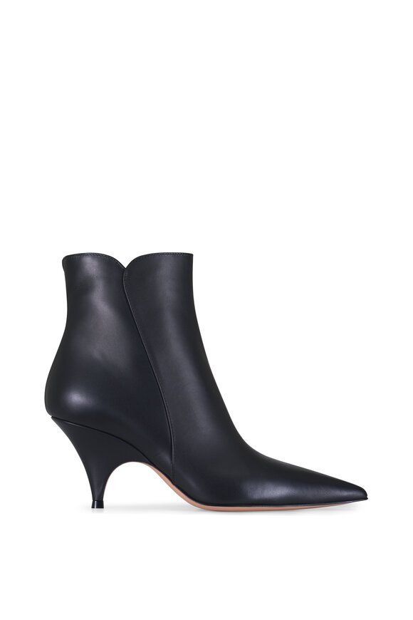 Gianvito Rossi Sofia Vitello Glove Black Leather Short Boot, 70mm - view 2