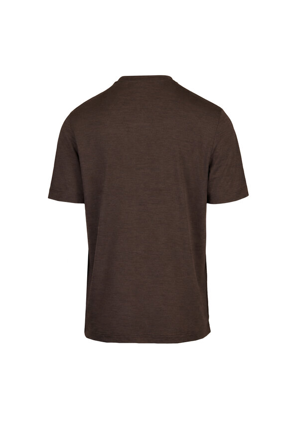 Marco Pescarolo Dark Brown Wool Jersey T-Shirt - view 2