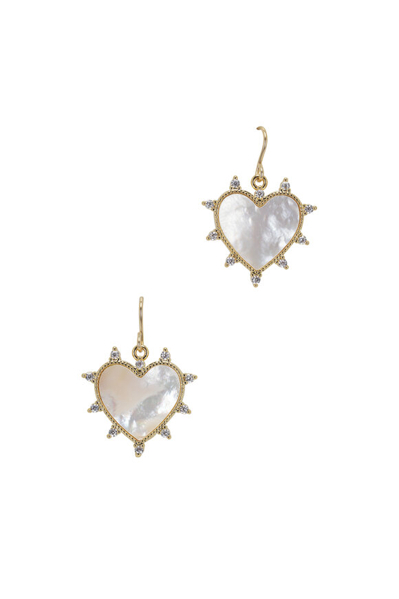 Cristina V. - Large Mother of Pearl Heart Pointe Earrings