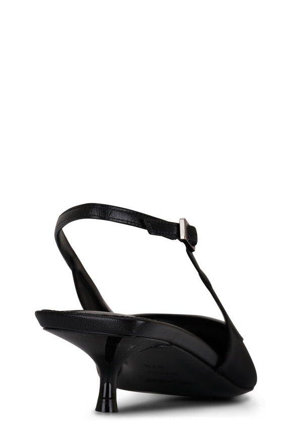 Saint Laurent - Oxalis Black Mesh Slingback Pump 