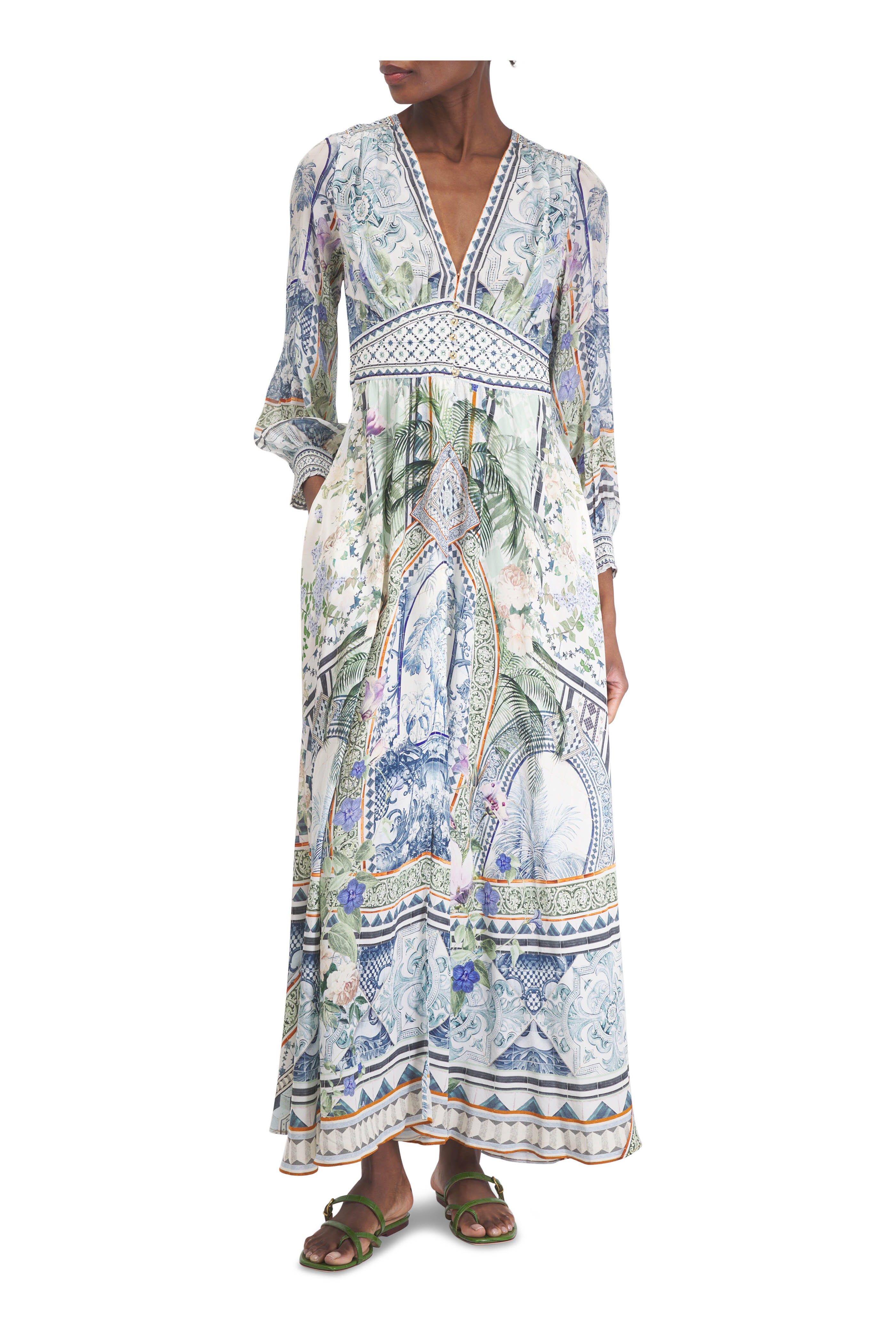 ★専用★JOSE MOON ／ LAYERED LIKE CAMI DRESS Camilla - Jardim Party Silk Maxi Dress | Mitchell Stores