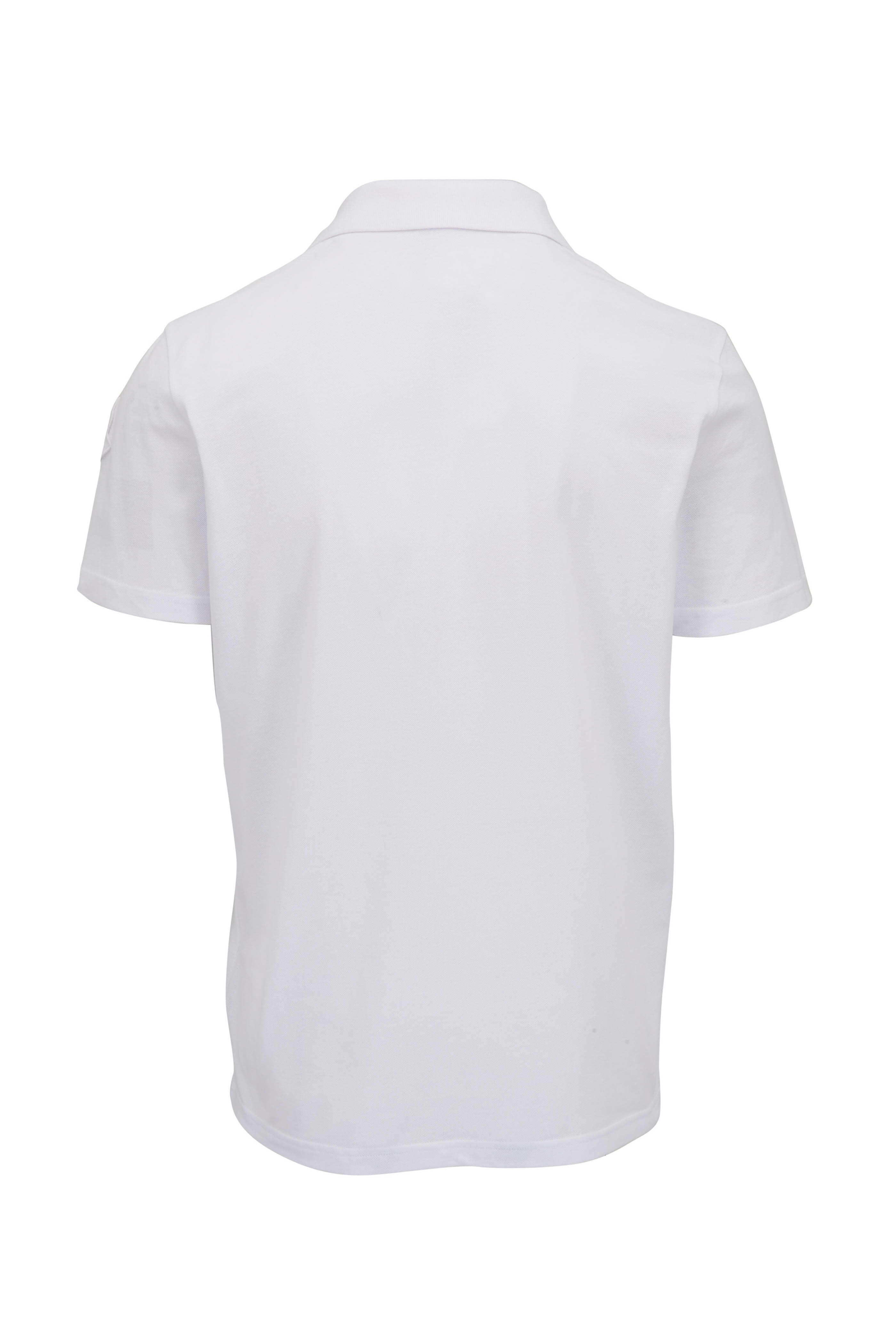 Moncler - White Cotton Quarter Zip Polo | Mitchell Stores