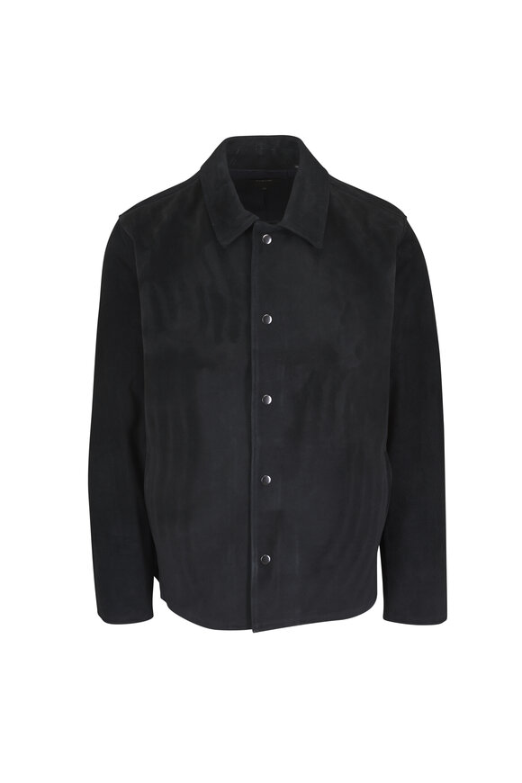 Vince Coaches Coastal Blue Split Suede Jacket - view 1