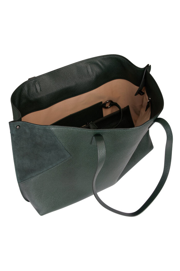 Akris Medium AI Gallus Green Leather Shoulder Tote - view 5