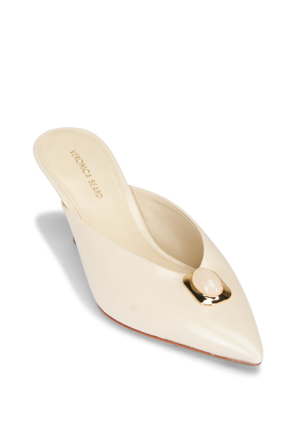 Veronica Beard Rochelle Cabochon Limestone Leather Mule, 75mm - view 1