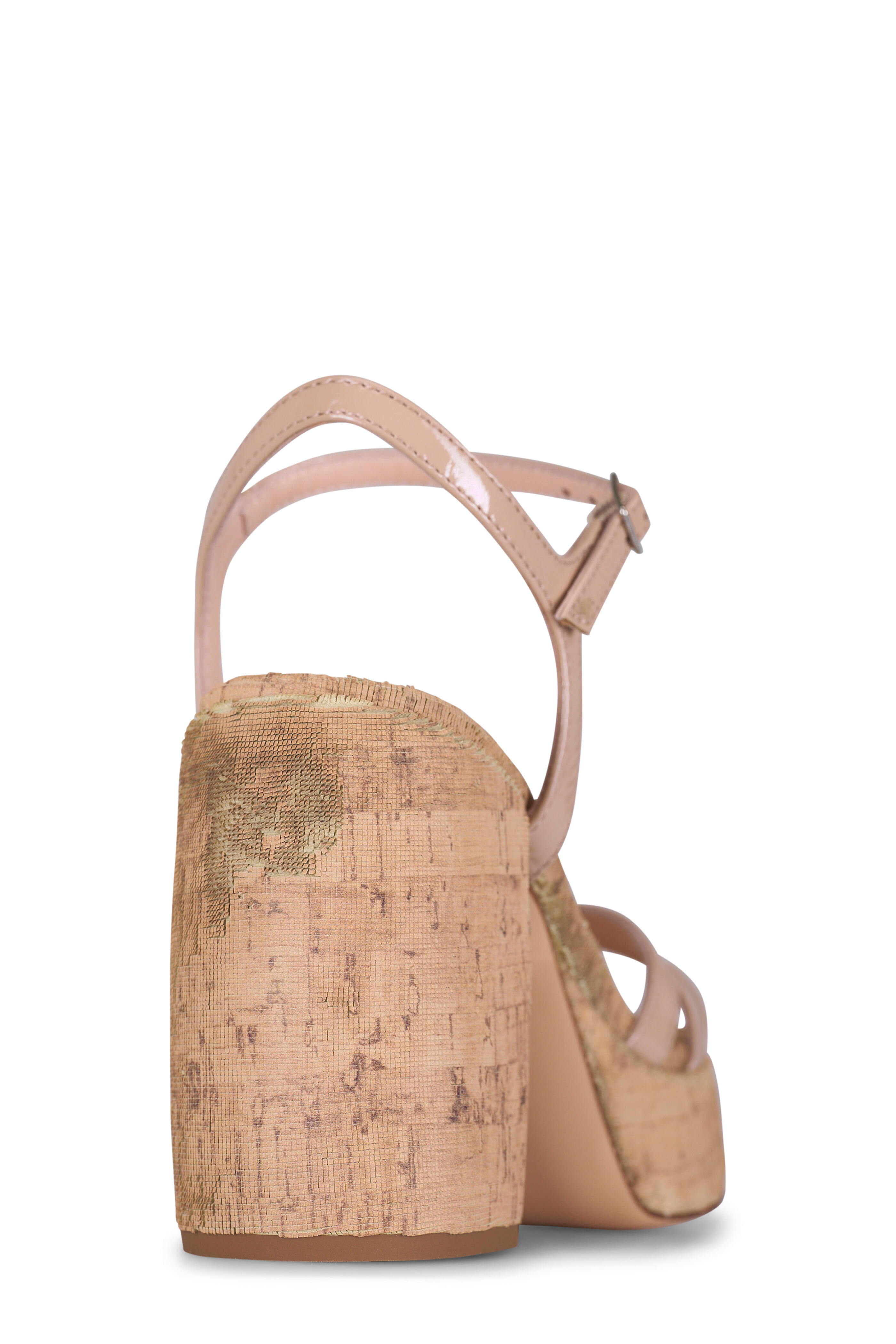 AGL - Clio Light Pink Cork Block Heel, 100 mm