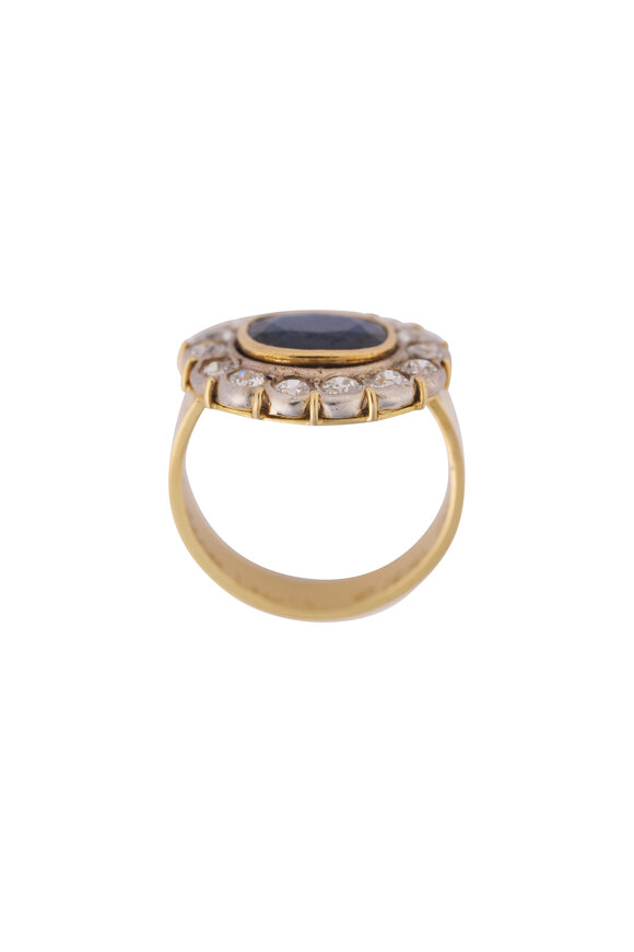 Renee Lewis 18k Two Toned Diamond & Sapphire Ring - view 2
