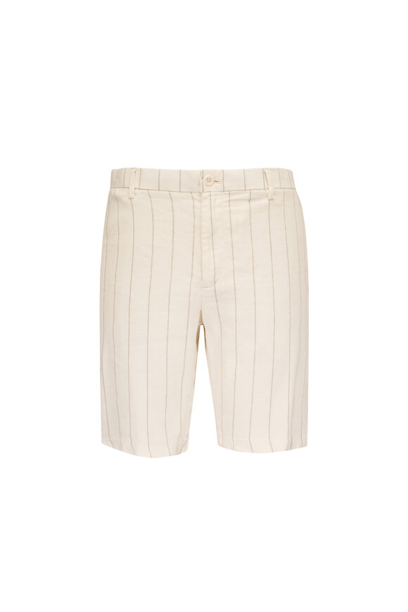 Deke Oasis White Pinstripe Bermuda Shorts