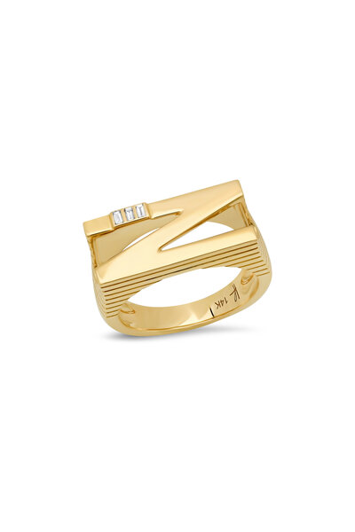Dru - 14K Yellow Gold BAMF Signet Ring | Mitchell Stores
