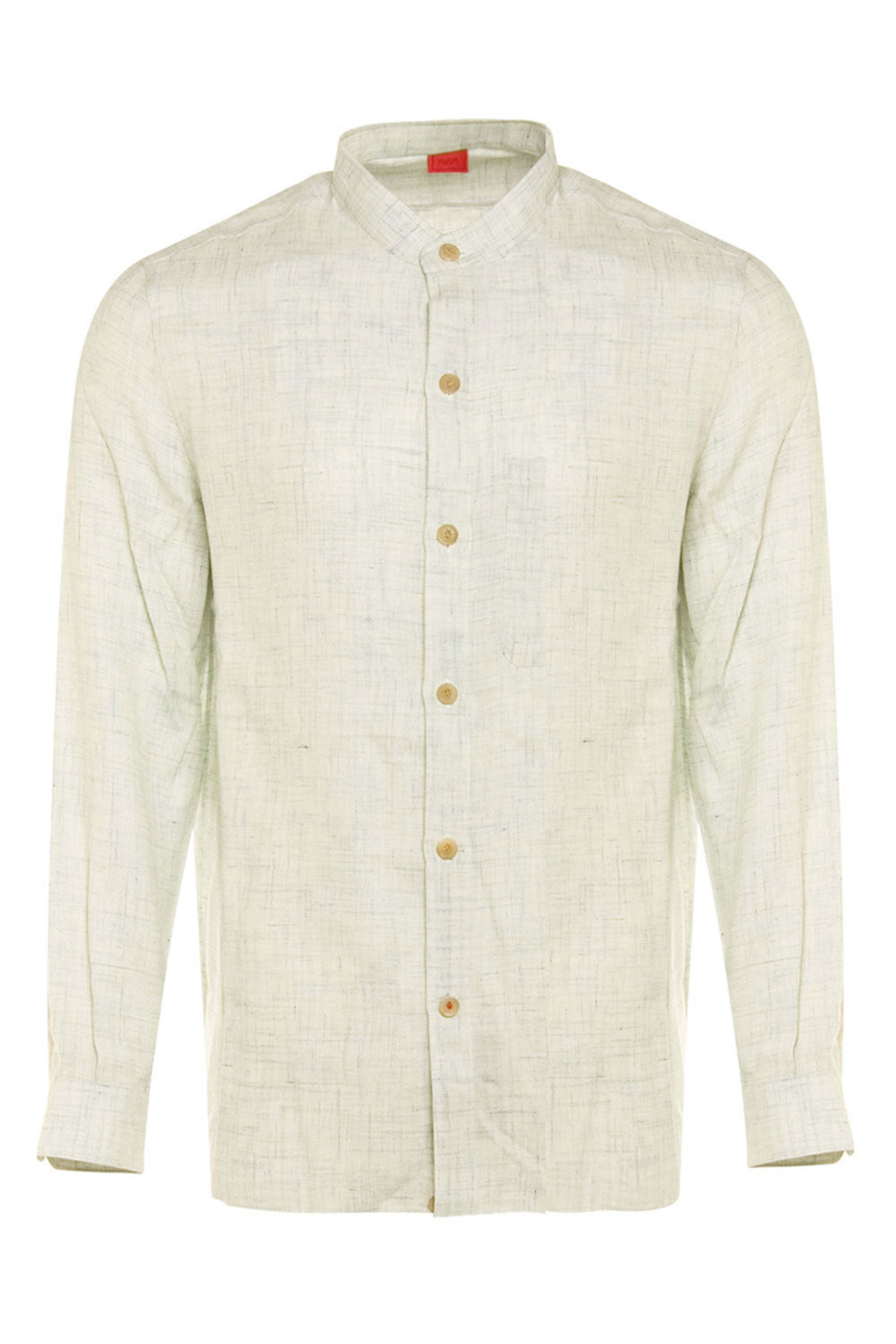 Isaia - White Stand Collar Overshirt