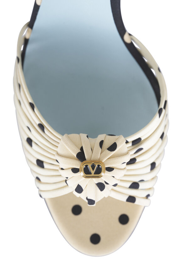 Valentino Garavani Coeur Royal Black & White Dot Sandal, 85mm - view 4