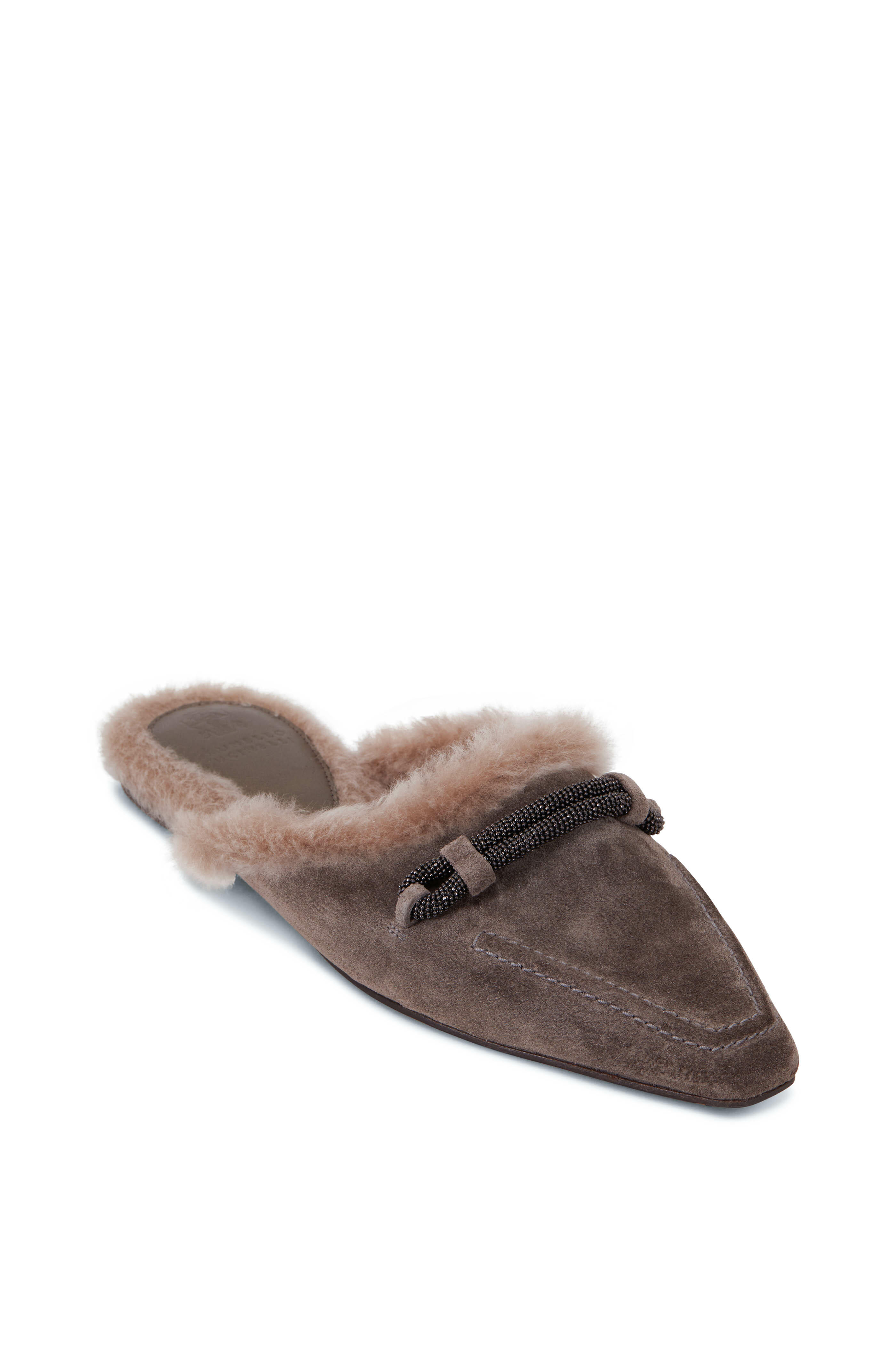 Brunello Cucinelli モニーレビーズ装飾サンダル　37 Brunello Cucinelli Monili-Embellished Suede Sandals | Saks