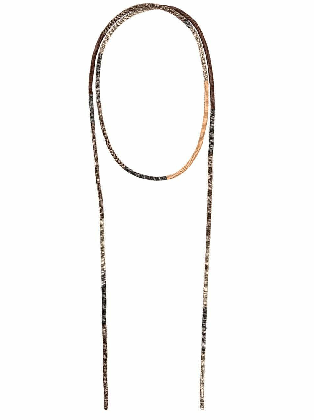 Brunello Cucinelli - Multi Monilli & Leather Wrap Necklace