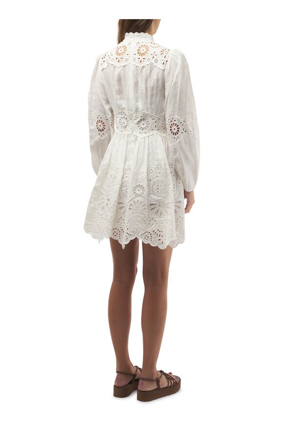 Zimmermann - Acacia Broderie Ivory Mini Dress