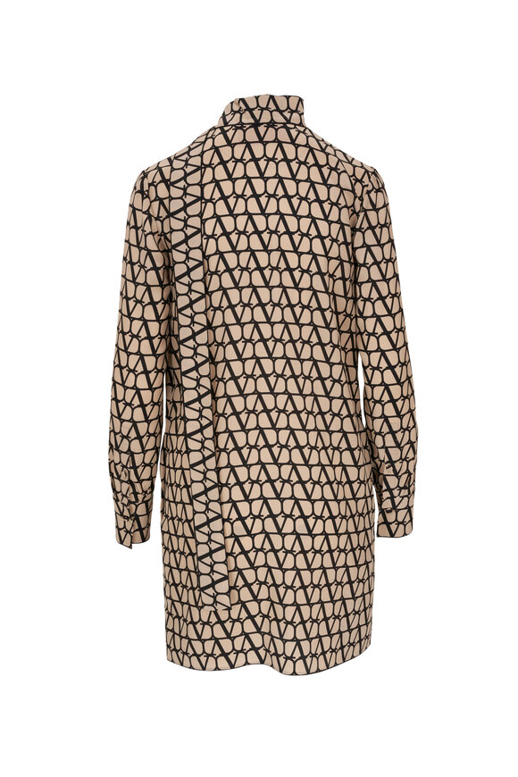 Valentino - Toile Iconographe Beige Silk Mini Dress