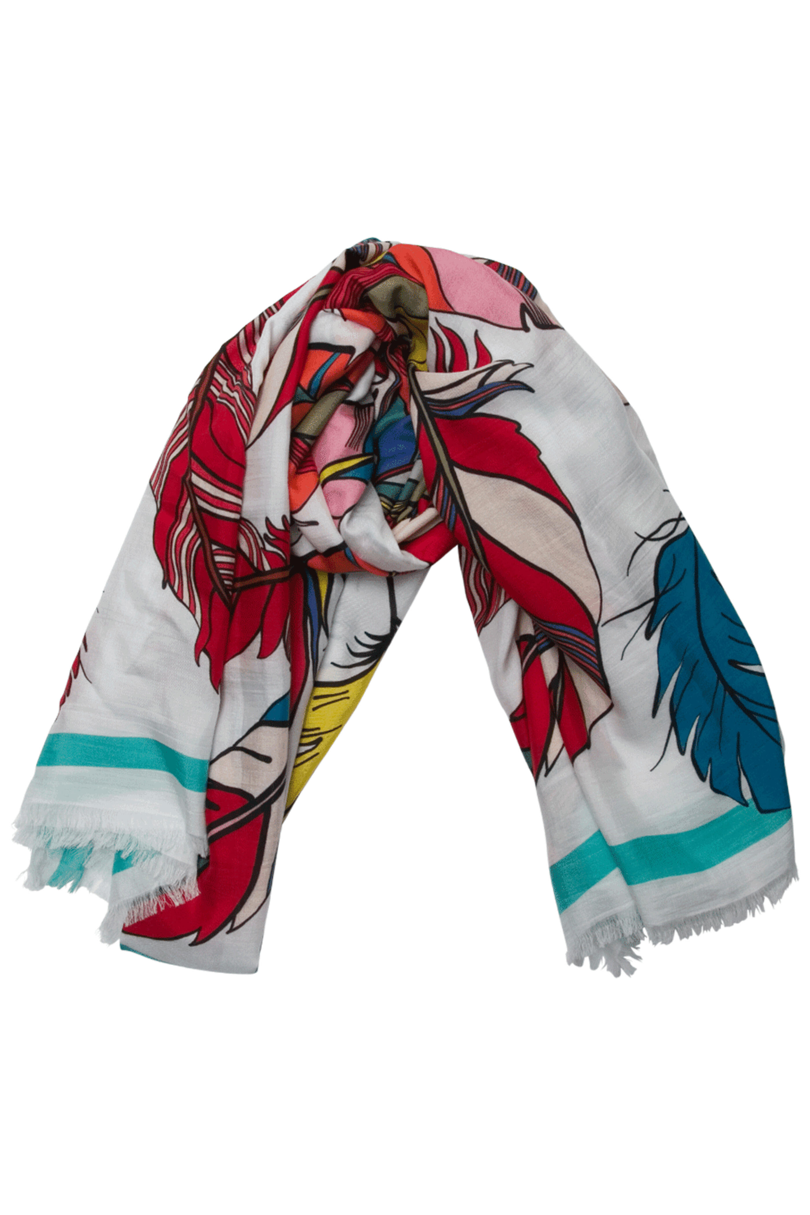 Franco Ferrari - Tabacco Feather Shawl in Bianco