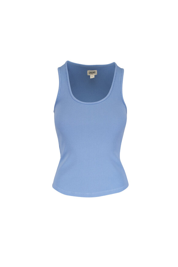 L'Agence Adira Allure Blue Scoop Neck Tank