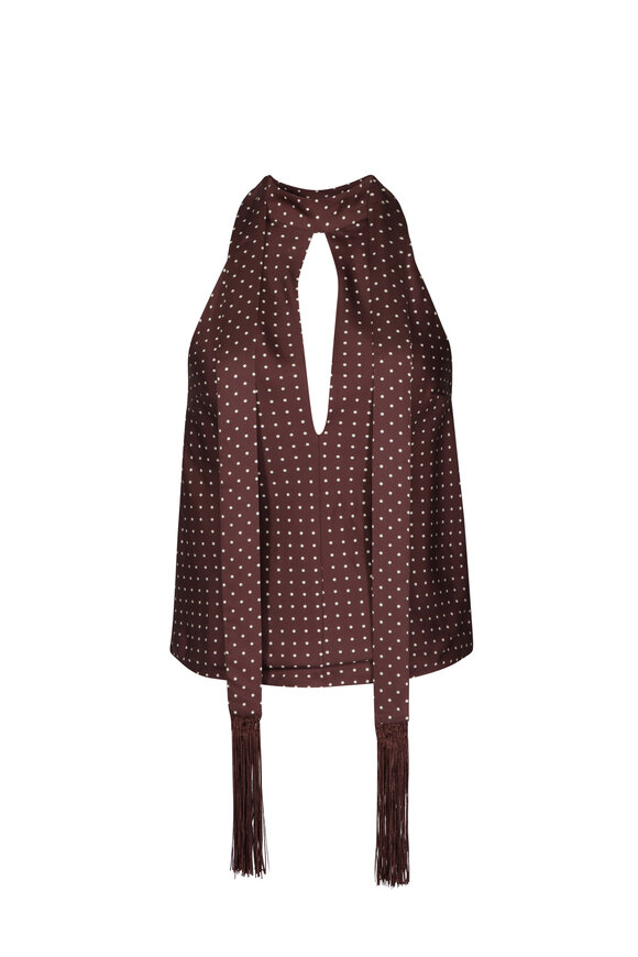 Posse Pty Phoebe Polka Dot Keyhole Top