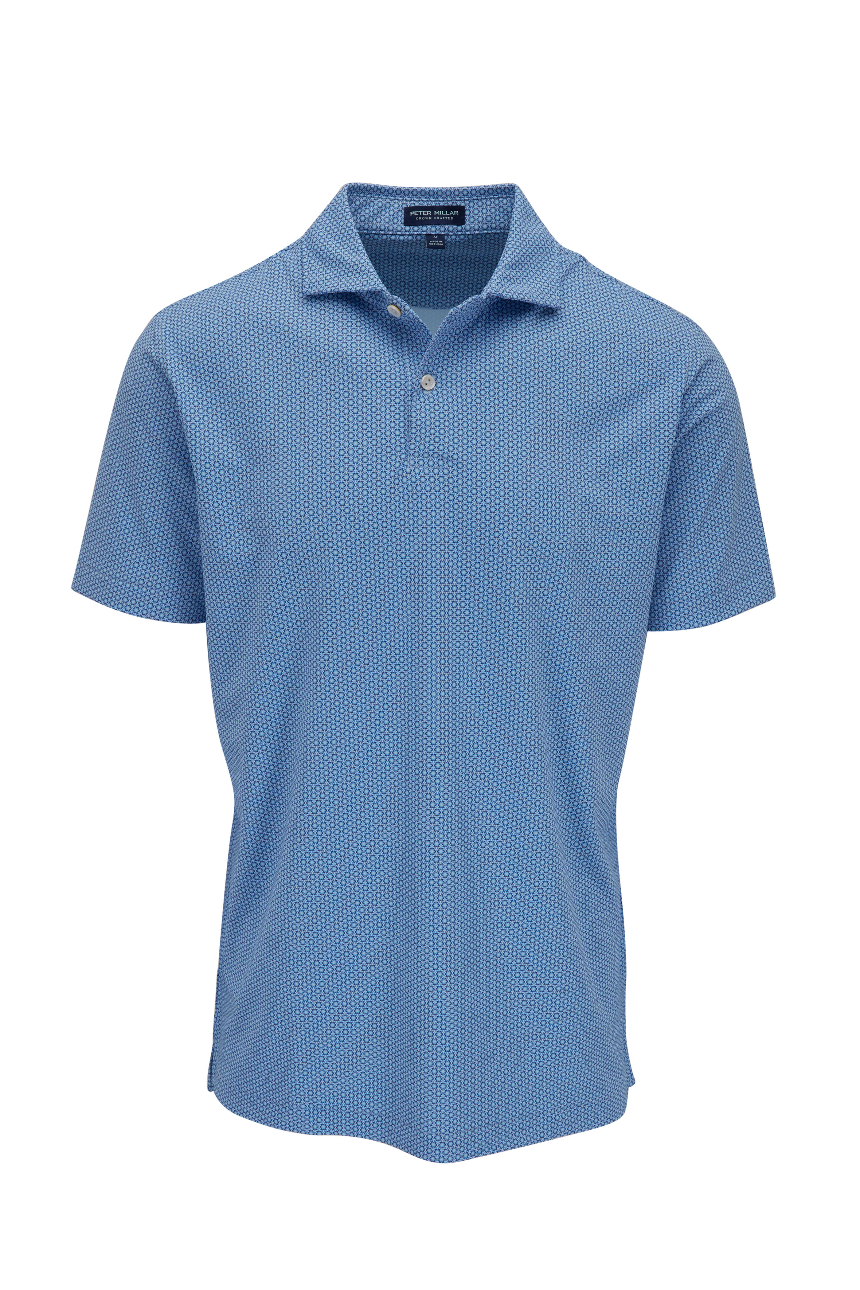 PETER MILLAR Crown Cool Polo Shirt Mens Large Blue Pocket