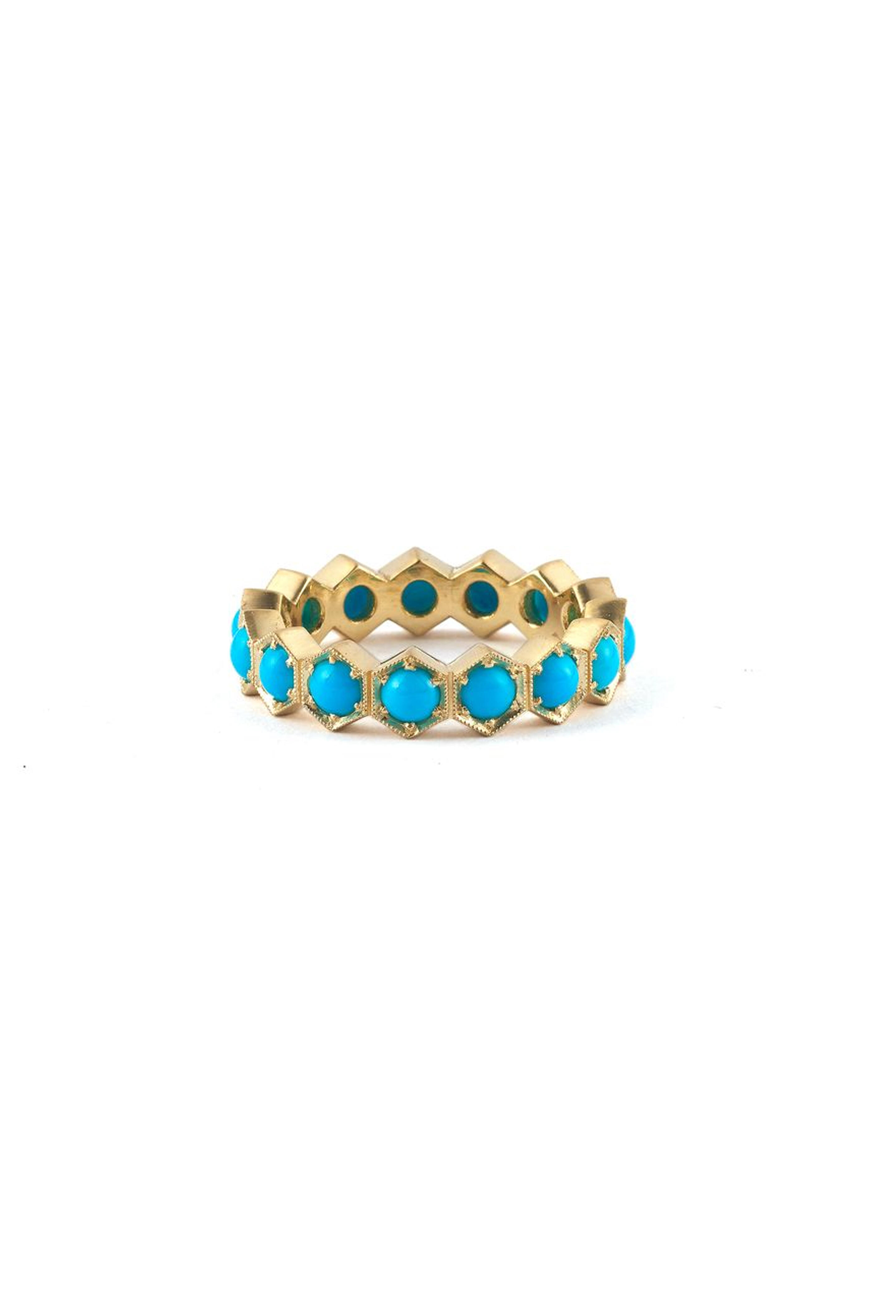Sylva & Cie - Turquoise Honeycomb Ring