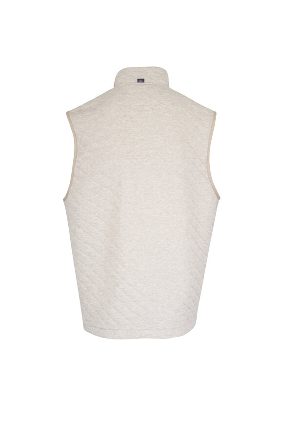 Faherty Brand Epic Oatmeal Quilted Fleece Vest - view 2