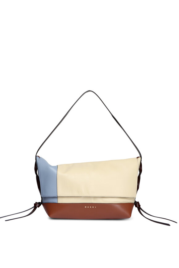 Marni Tricolor Pod Baguette Leather Top Handle Bag