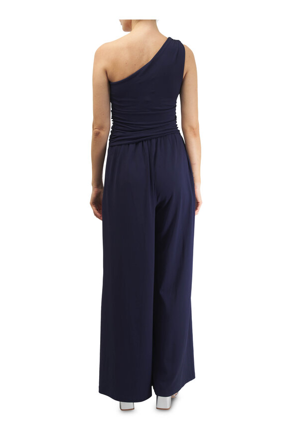 Michael Kors Collection - Maritime Blue One Shoulder Jumpsuit