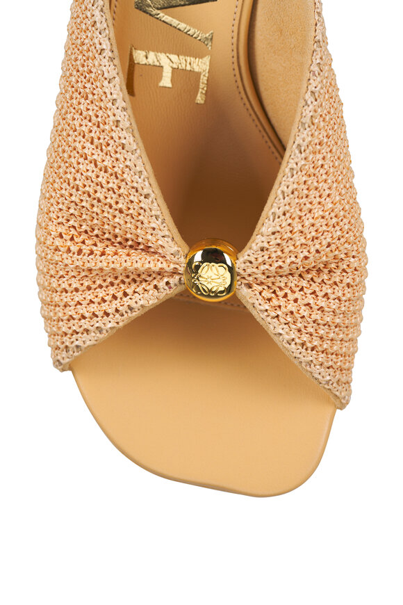Loewe Pebble Natural Raffia-Effect Soft Slide, 45mm - view 8