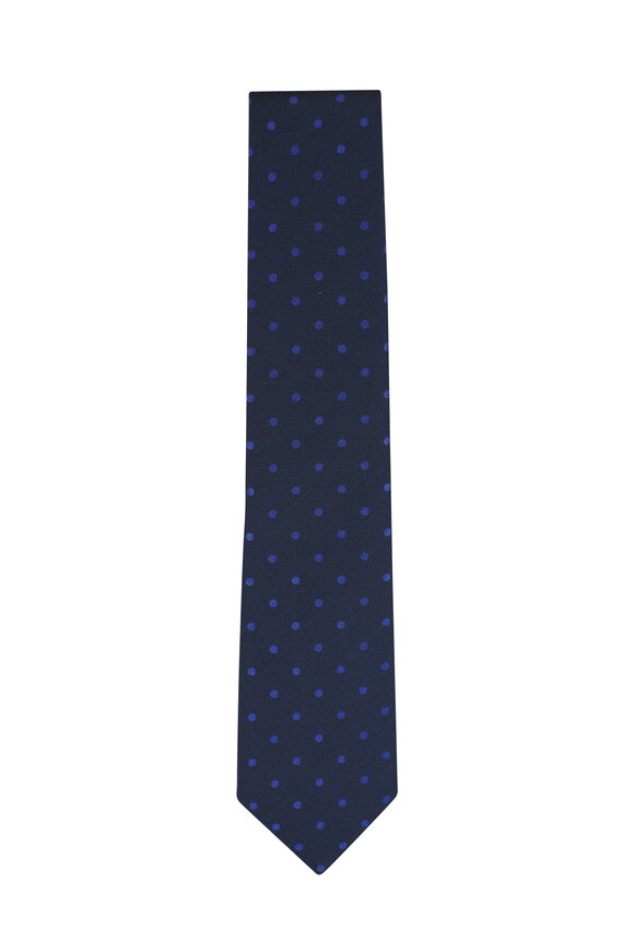 Tom Ford Dark Blue Dot Silk Necktie