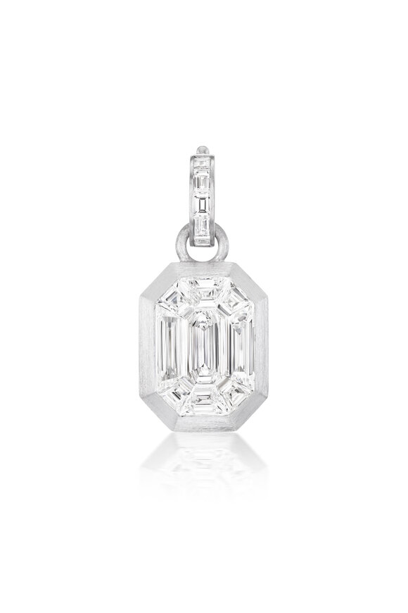 Nam Cho 18k White Gold White Diamond Mosaic Pendant