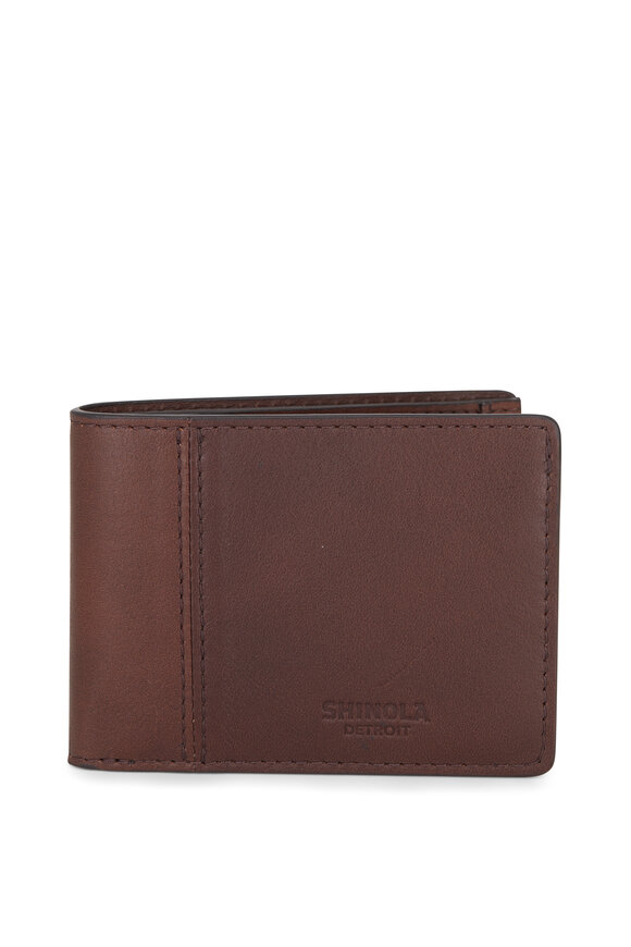 Men's Designer Brown Leather Bifold Wallet