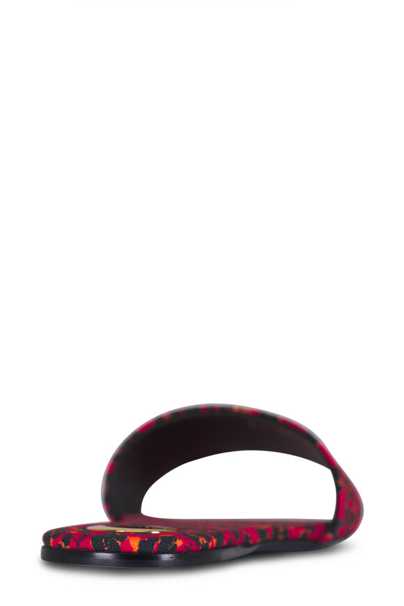 Saint Laurent Carlyle Rosso Multi Animal Print Slide - view 4
