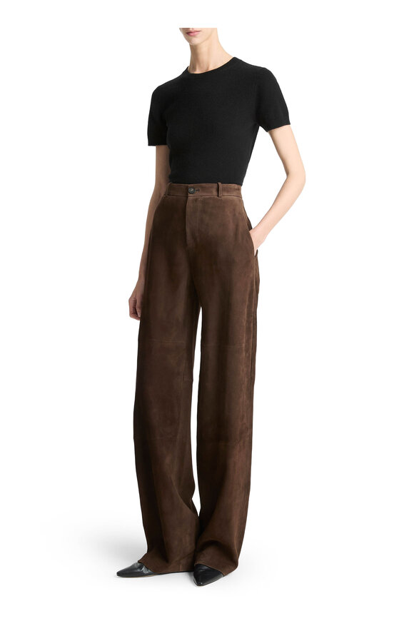Vince Deep Espresso Suede Wide Leg Pant - view 4