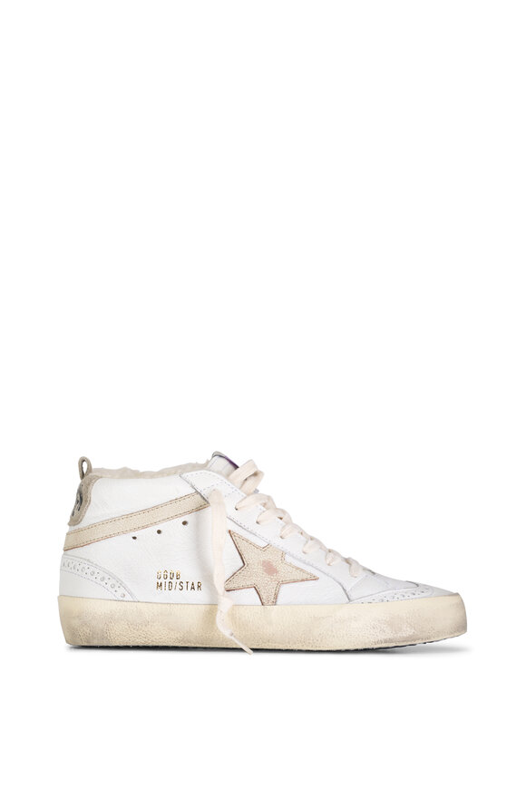 Golden Goose - GG Mid Star White & Beige Shearling Sneaker