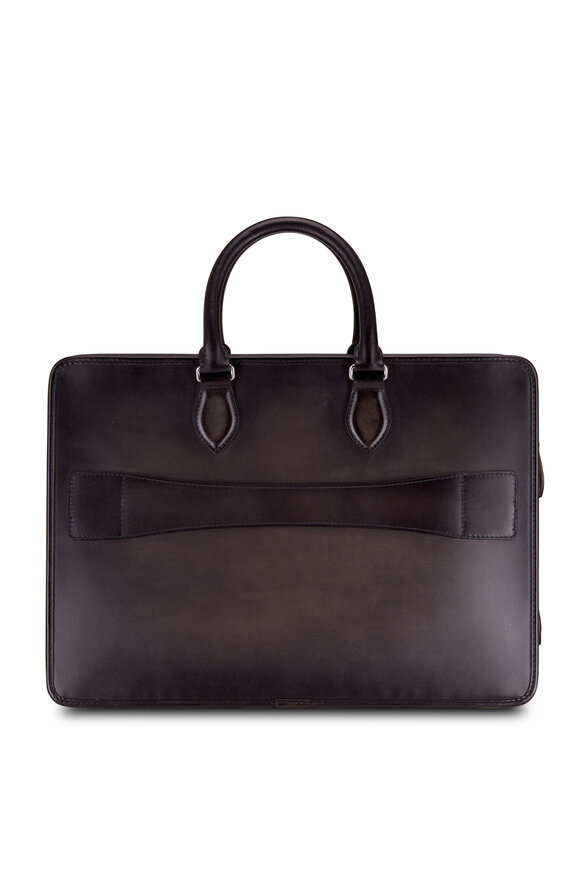 Berluti - Deux Jours Nero Grigio Black Leather Briefcase