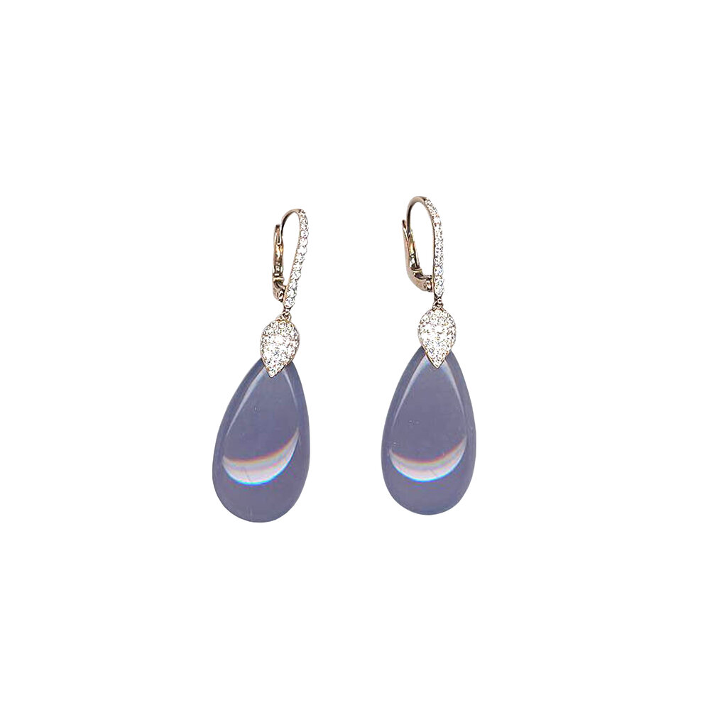 Eclat - Pink Gold Chalcedony Diamond Earrings | Mitchell Stores