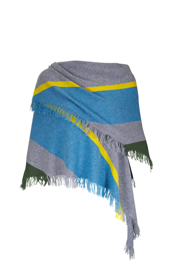 Kinross Citrine Stripe Fringe Triangle Shawl - view 1