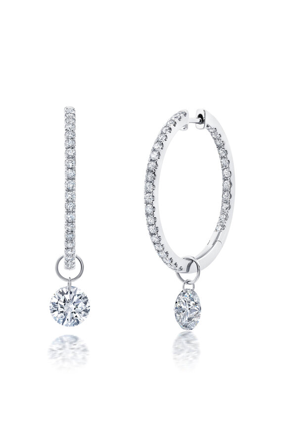 Graziela Gems - Large Floating Brilliant Diamond Earrings