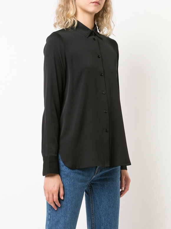 Vince Black Stretch Silk Blouse - view 5