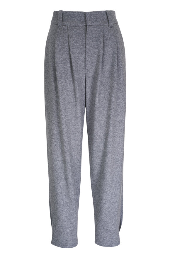 Brunello Cucinelli Gray Cashmere Relaxed Leg Pant