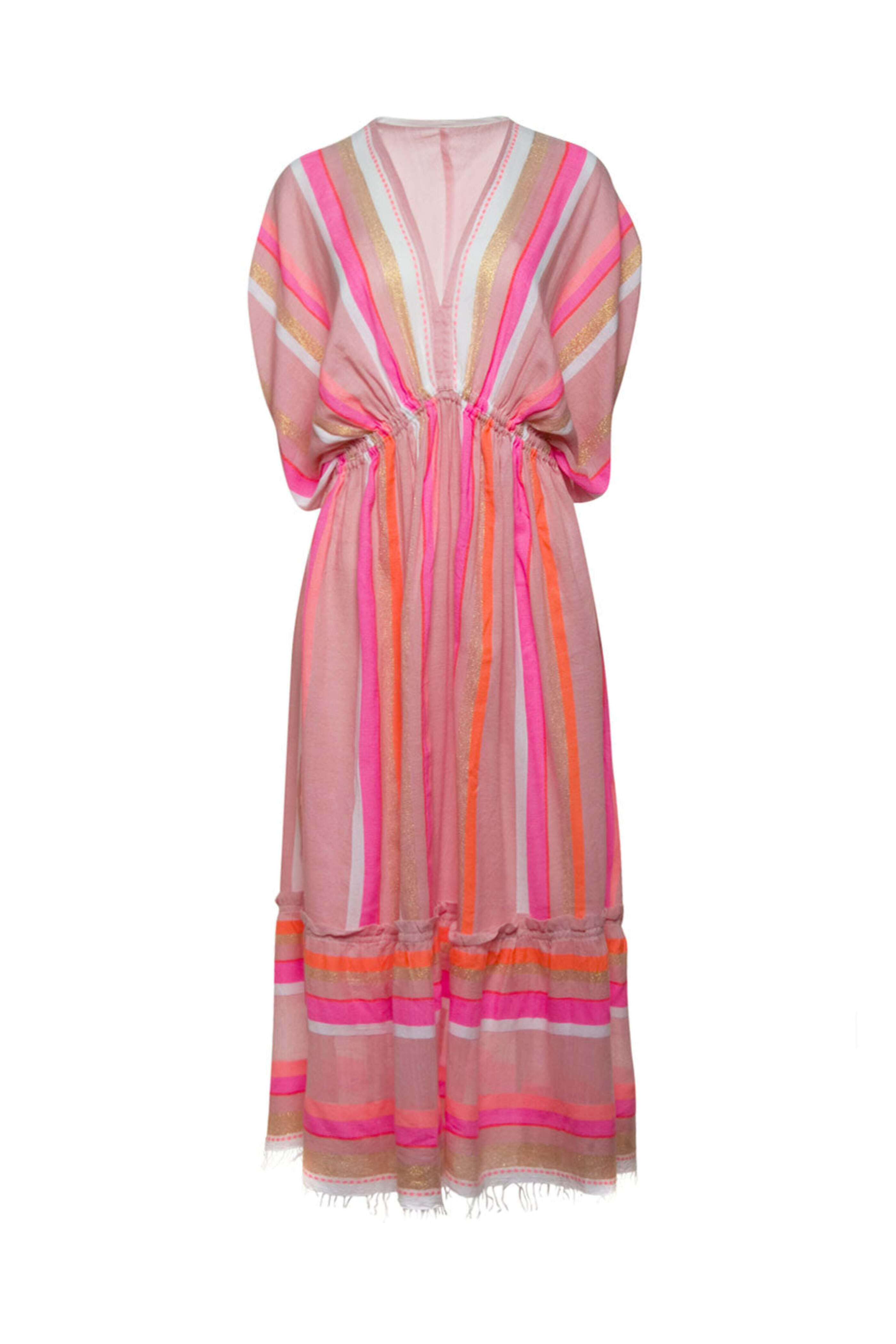 Lemlem - Rose Gold Stripe Jikirti Plunge Maxi Dress