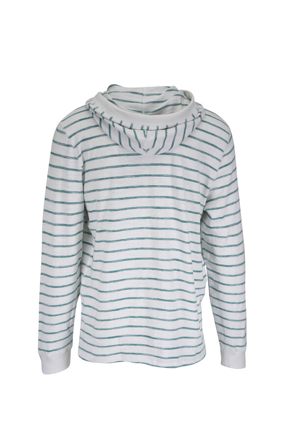 Faherty Brand Sunwashed White Biscayne Stripe Cotton Hoodie - view 3
