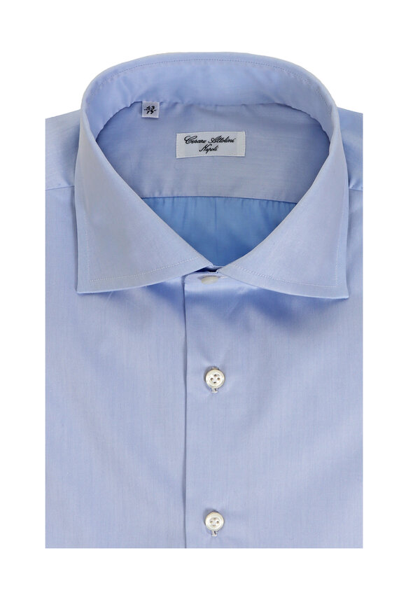 Cesare Attolini Basic Light Blue Twill Dress Shirt - view 1