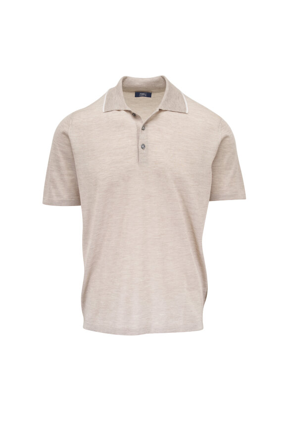 Fedeli Mushroom Cashmere & Silk Polo