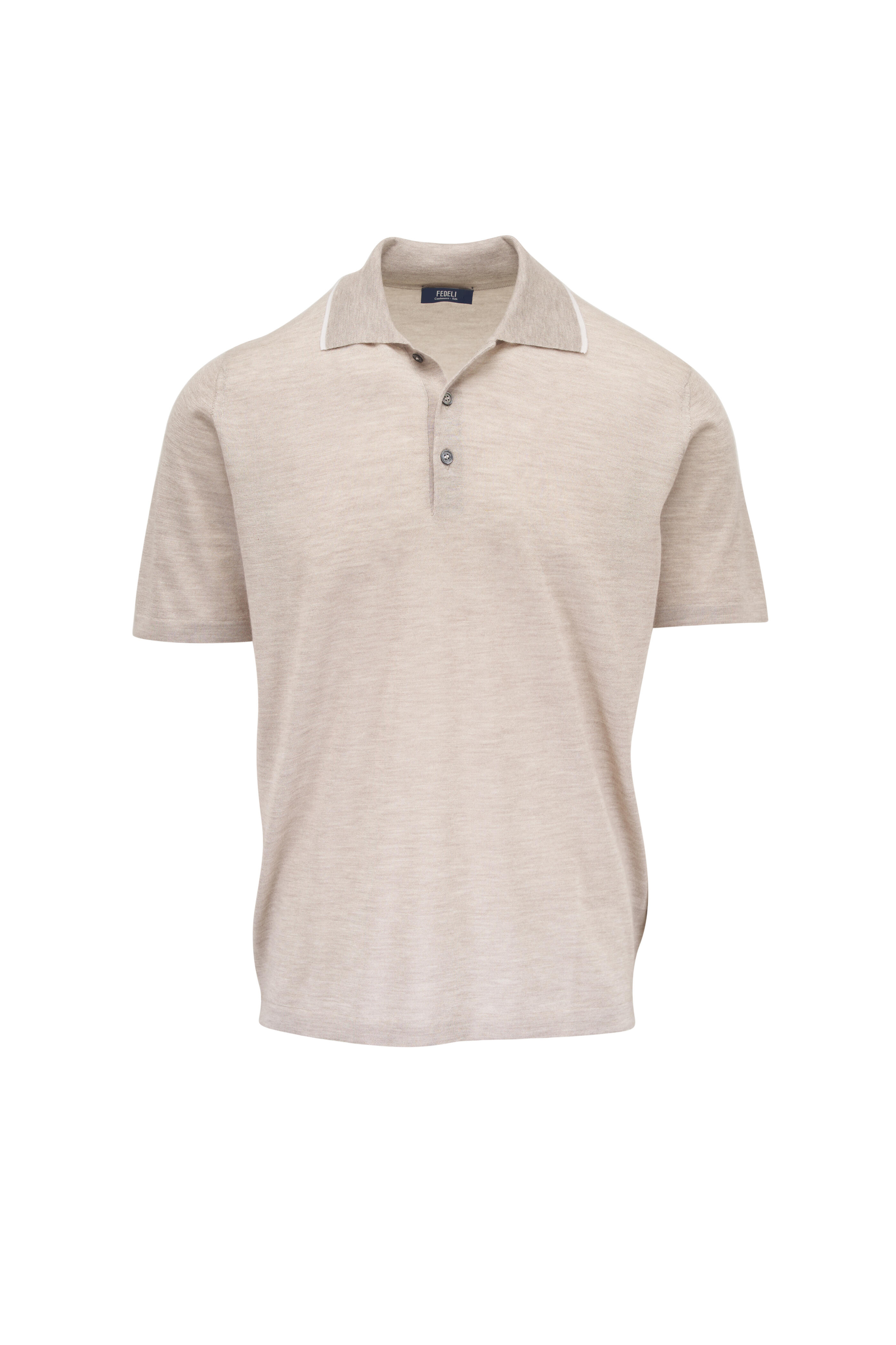 Fedeli - Mushroom Cashmere & Silk Polo