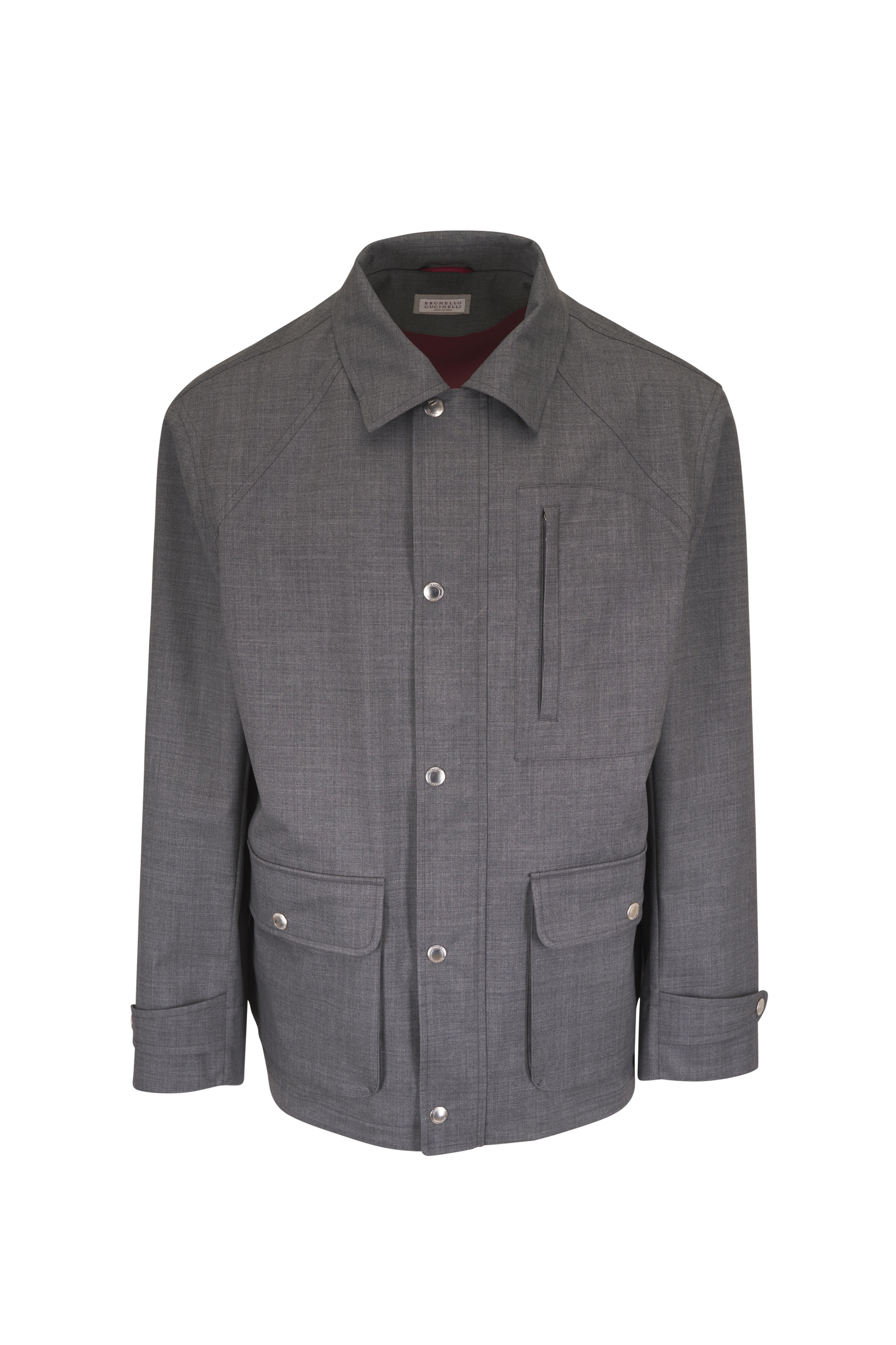 Brunello Cucinelli - Gray Wool Tech Bomber Jacket
