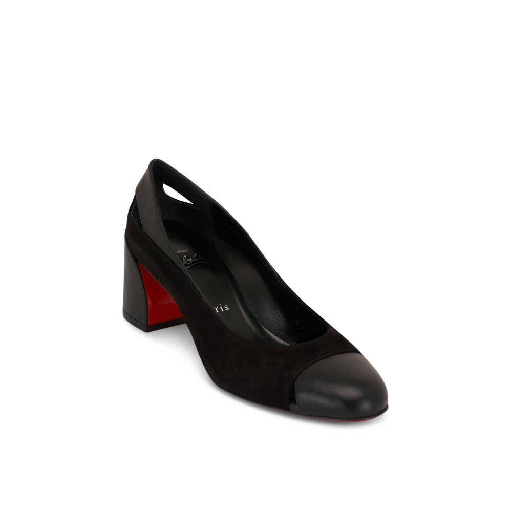 Christian Louboutin - Miss Duvette Black Suede & Leather Pump, 55mm