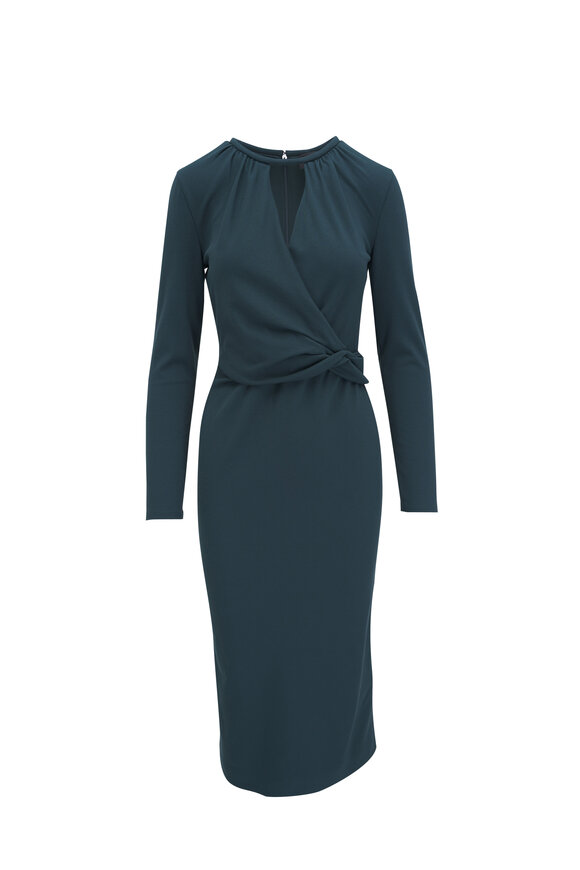 Giorgio Armani Jade Keyhole Milano Jersey Midi Dress 